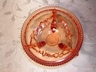 Westmoreland Amber Footed Dolphin Butter Dish Vintage