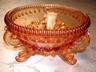 Westmoreland Amber Footed Dolphin Butter Dish Vintage