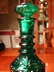 Vintage Forest Green Pressed Glass Decanter