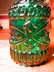 Vintage Forest Green Pressed Glass Decanter