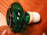 Vintage Forest Green Pressed Glass Decanter