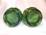 Vintage Rare Green Moon and Star Glass Salt and Pepper