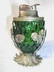 French Art Nouvaeu Diamond Hobnail Glass & BrassTable Lighter