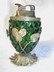 French Art Nouvaeu Diamond Hobnail Glass & BrassTable Lighter