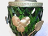French Art Nouvaeu Diamond Hobnail Glass & BrassTable Lighter