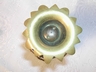French Art Nouvaeu Diamond Hobnail Glass & BrassTable Lighter