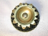 French Art Nouvaeu Diamond Hobnail Glass & Brass Nut Dish
