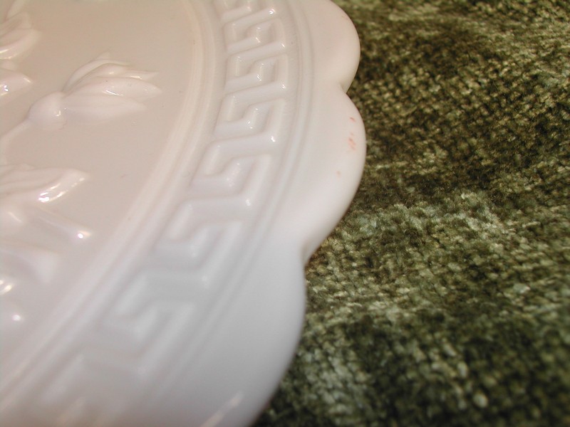 Imperial Glass NUART Chrysanthemum Milk Glass Chop Plate