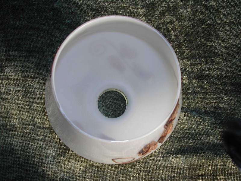 Art Deco Glass Lustre Ware & Enamel Leaf Lamp Shade