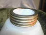 Art Deco Glass Lustre Ware & Enamel Leaf Lamp Shade