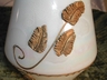 Art Deco Glass Lustre Ware & Enamel Leaf Lamp Shade