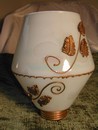 Art Deco Glass Lustre Ware & Enamel Leaf Lamp Shade