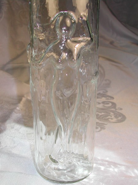 Art Deco Dancing Nudes Nude Textured Glass Vase
