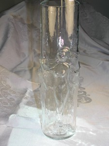 Art Deco Dancing Nudes Nude Textured Glass Vase