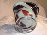 Fantastic Amethyst & White Art Glass Footed Bowl