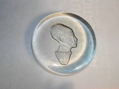 Egyptian Bust Glass Paperweight King Tut / Tutankhamun