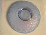 Fenton Blue Opalescent Art Glass Lace Edge Basket Weave Bowl