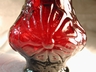 Anchor Hocking Blown Out Ruby Red Rain Flower Glass Vase