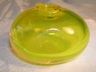 Blenko ?  Lemon Yellow Art Glass Pen Holder / Squat Vase