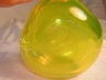 Blenko ?  Lemon Yellow Art Glass Pen Holder / Squat Vase