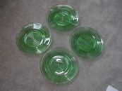 Anchor Hocking "Park Avanue" Manhattan Green Glass Plates