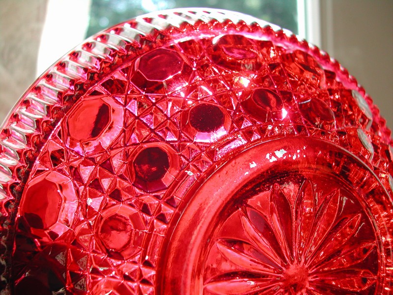 Vintage Flash Ruby Candy Dish & Lid