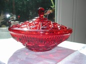 Vintage Flash Ruby Candy Dish & Lid