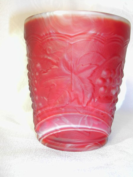 A Vintage Imperial Glass Ruby Red Slag Tumbler Satin
