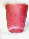 A Vintage Imperial Glass Ruby Red Slag Tumbler Satin