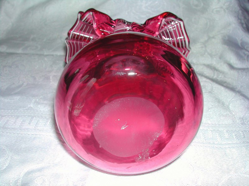 A Vintage Cranberry Glass Jack in the Pulpit Vase
