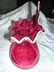 A Vintage Cranberry Glass Jack in the Pulpit Vase