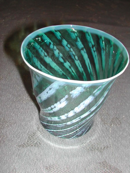 A Teal Blue Fostoria Homespun Pattern Tumbler Vintage