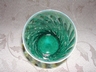 A Teal Blue Fostoria Homespun Pattern Tumbler Vintage