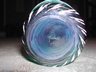 A Teal Blue Fostoria Homespun Pattern Tumbler Vintage