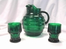 Anchor Hocking Forest Green Glass Whirly Twirly Pitcher