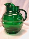 Anchor Hocking Forest Green Glass Whirly Twirly Pitcher