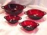 Anchor Hocking Royal Ruby Red Glass Coronation Banded Rib Bowl
