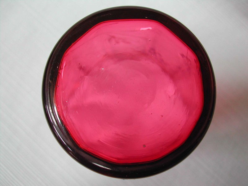 A Moser Style Cranberry Glass Enamel Flower Tumbler 1870