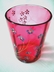 A Moser Style Cranberry Glass Enamel Flower Tumbler 1870