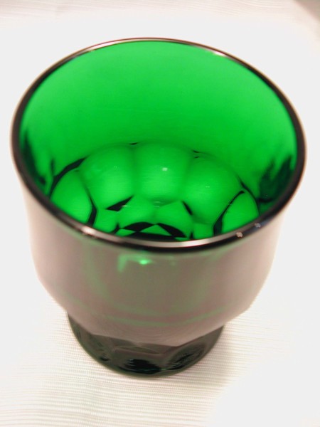A Pair of Hocking Forest Green Georgian Tumblers Vintage