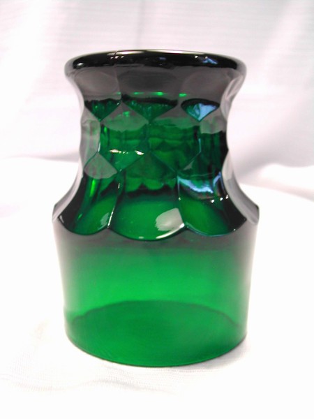A Pair of Hocking Forest Green Georgian Tumblers Vintage