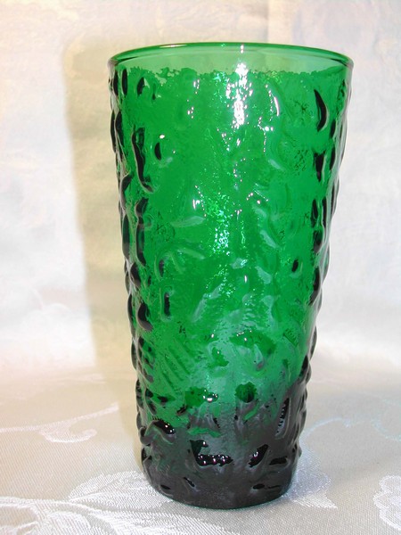 Forest Green Glass Anchor Hocking Lido Ball Pitcher Set