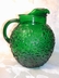 Forest Green Glass Anchor Hocking Lido Ball Pitcher Set