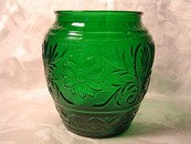 Anchor Hocking Sandwich Glass Cookie Jar Forest Green