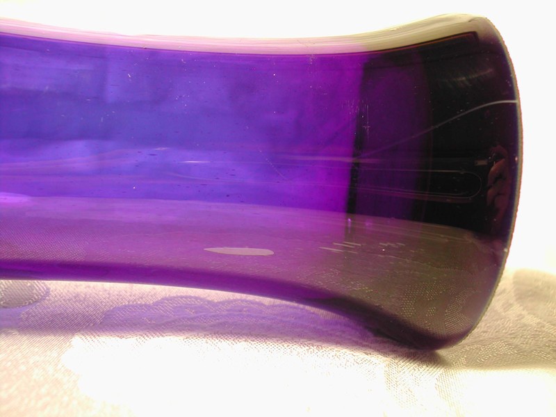 Art Glass Splash Vase Cobalt Blue and White