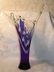 Art Glass Splash Vase Cobalt Blue and White