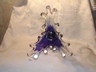 Art Glass Splash Vase Cobalt Blue and White