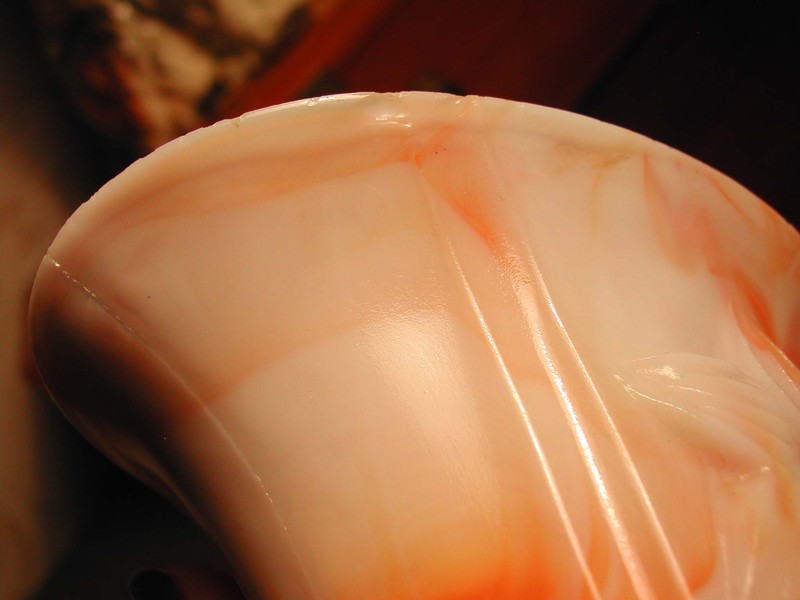 Akro Agate Orange Slag Glass Vase ca. 1930's