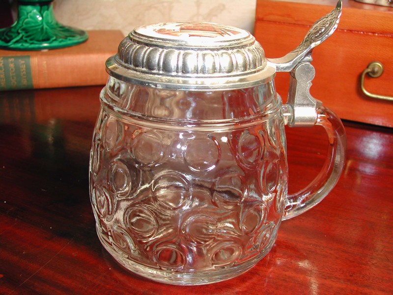 A Handsome Original BMF Bierseidel Thumbprint Glass Stein