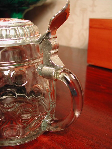 A Handsome Original BMF Bierseidel Thumbprint Glass Stein